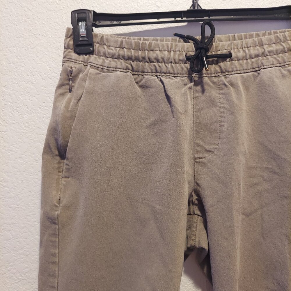 Abercrombie & Fitch Crossover Jogger Pants XS Tan Beige 4-Way Stretch Drawstring - Picture 4 of 11